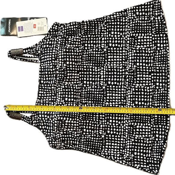 TRIMSHAPER TANKINI SWIM TOP Plus Size 24W BLACK & WHITE ANIMAL PRINT NWT  1142A - Picture 11 of 12
